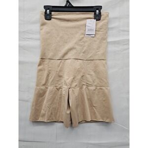 Auden Women High Waisted Shaping Shorts Pearl Tan XL NWT 022130085